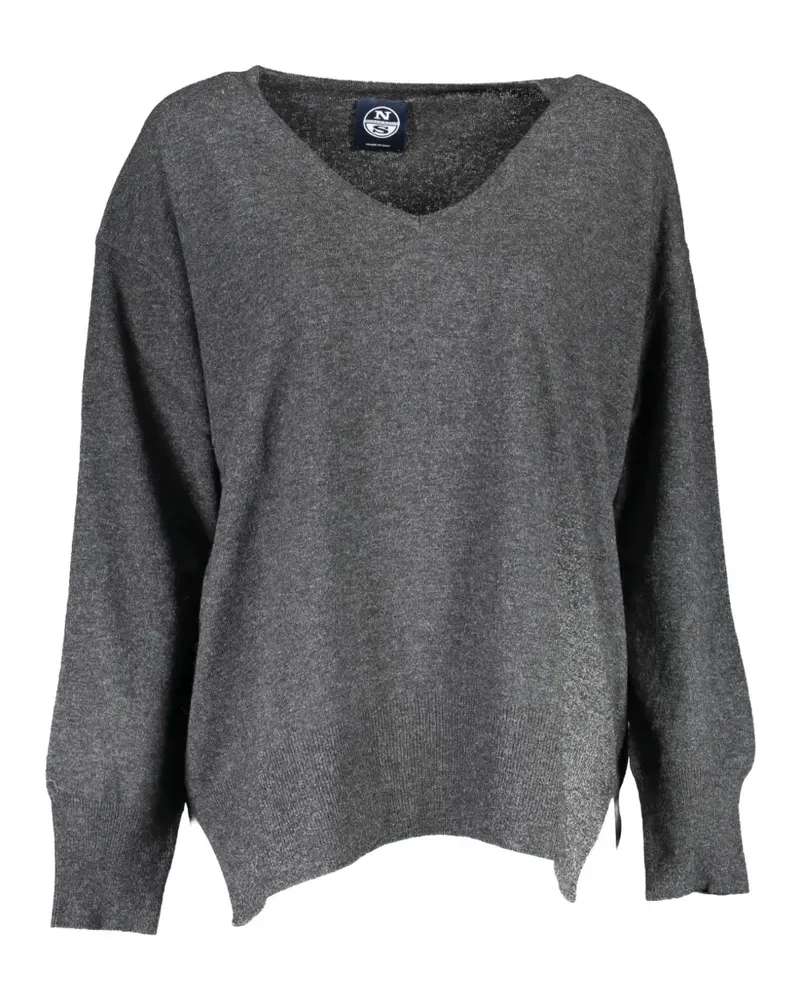 North Sails merino wool V-neck sweater - Schwarz Schwarz