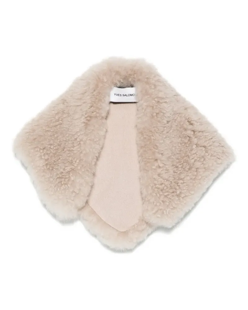 Yves Salomon Schal aus Shearling - Nude Nude