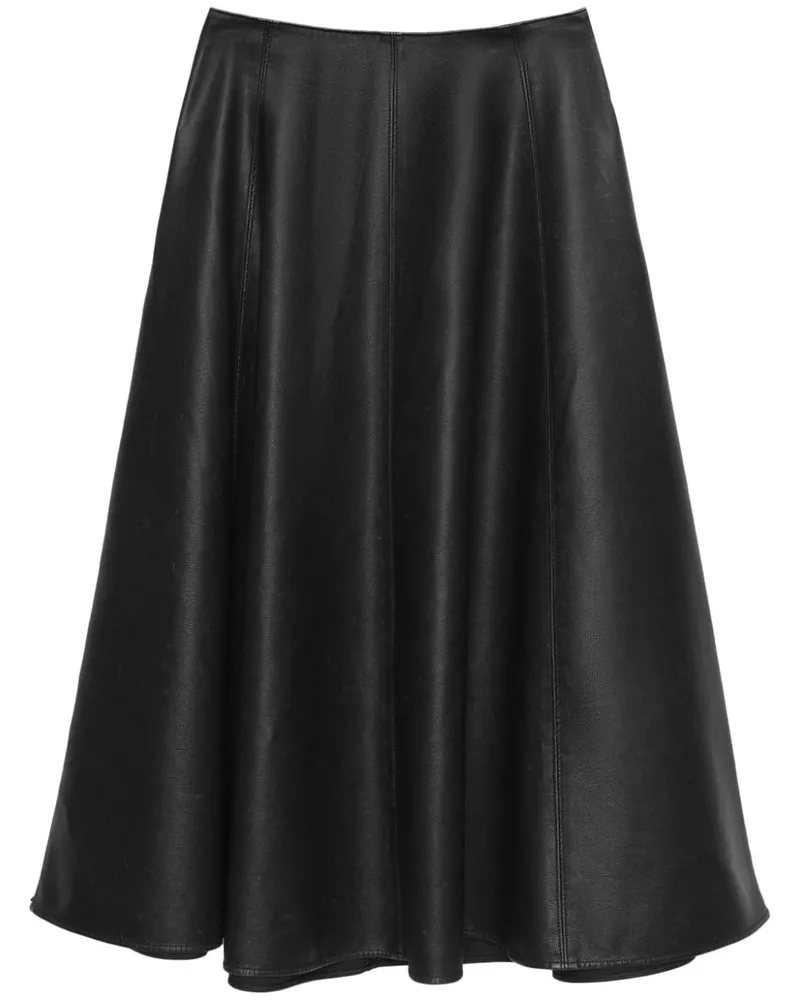 MSGM Midirock mit Falten - Schwarz Schwarz