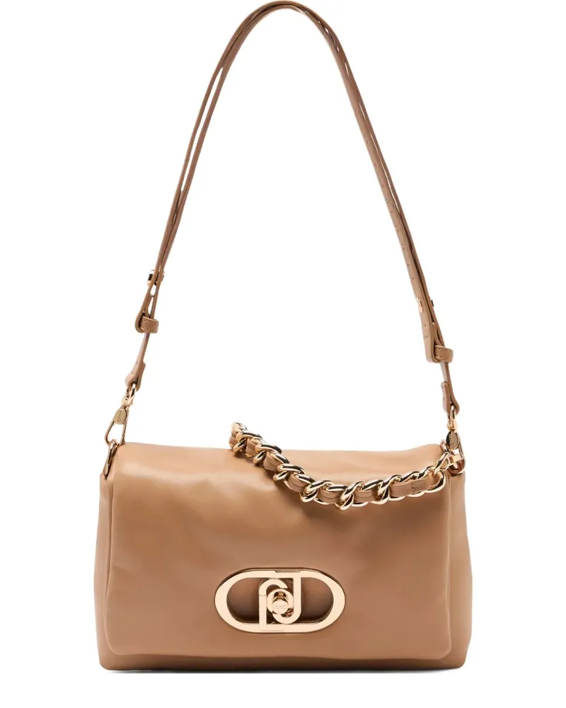 Liu Jo LaPuffy medium braided chain logo crossbody bag - Nude Nude