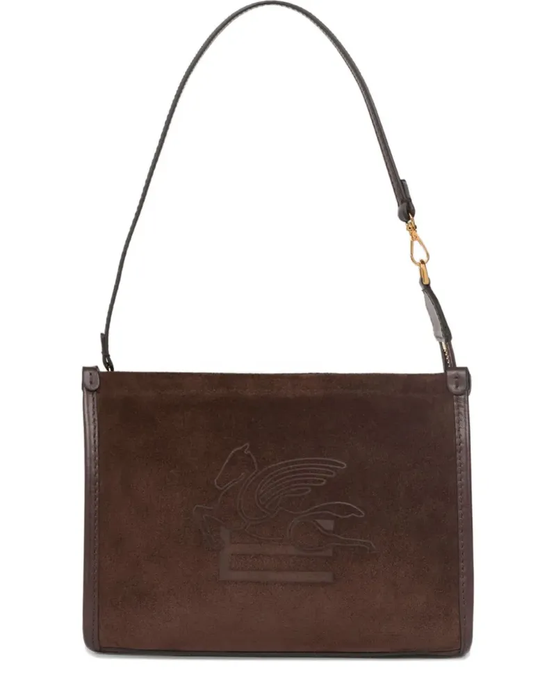 Etro Kleine Schultertasche mit Logo-Prägung - Braun Braun