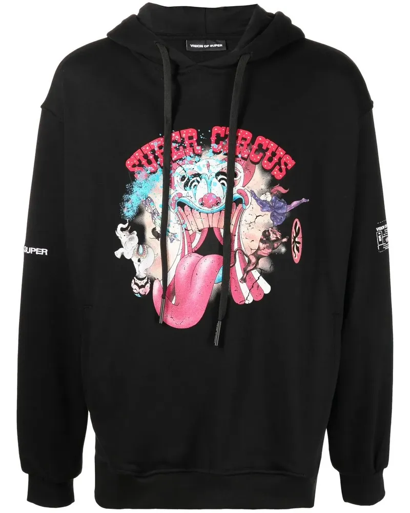 Vision Of Super Hoodie mit "Super Circus"-Print - Schwarz Schwarz