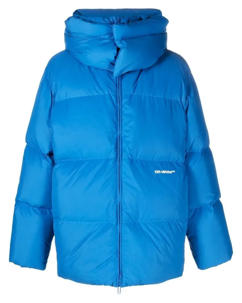 OFF-WHITE Gefütterte Jacke mit Logo-Print - Blau Blau