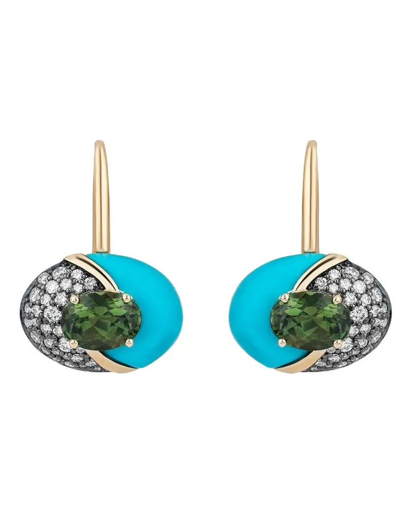 Mason and Books Hängeohrringe mit Türkis - Gold Gold