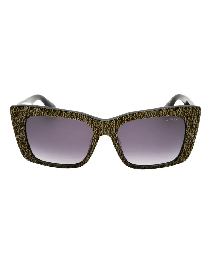 Guess monogram-print cat-eye sunglasses - Schwarz Schwarz