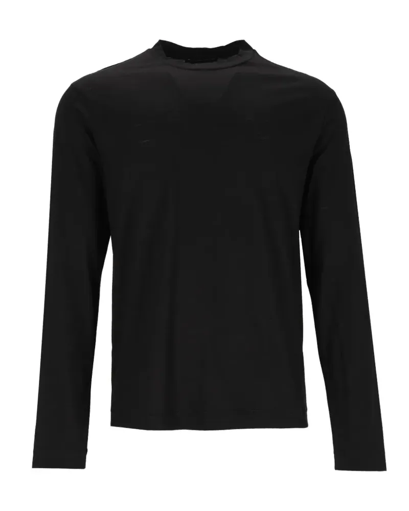 Emporio Armani wool slub jersey jumper - Schwarz Schwarz
