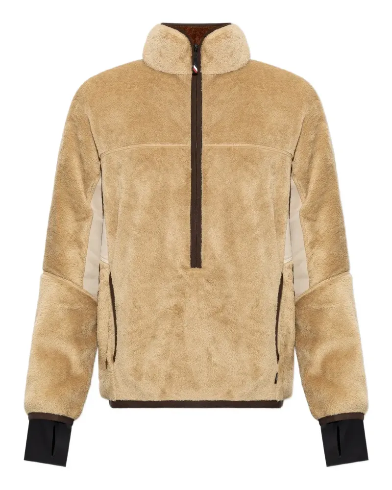 Moncler Fleece-Sweatshirt mit halblangem Reißverschluss - Nude Nude