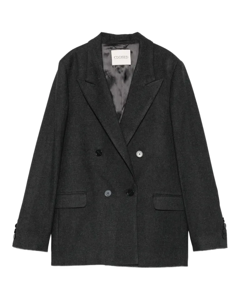 Closed double-breasted peaked-lapel jacket - Grau Grau