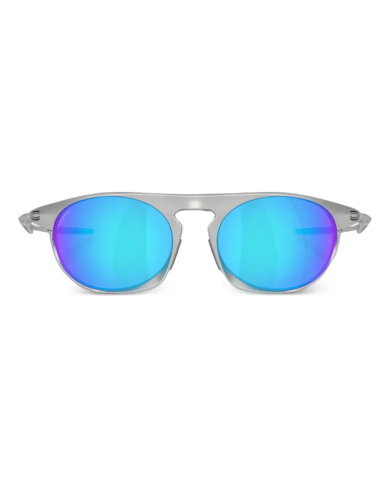 Oakley Runde Sonnenbrille mit Spiegelglas - Silber Silber