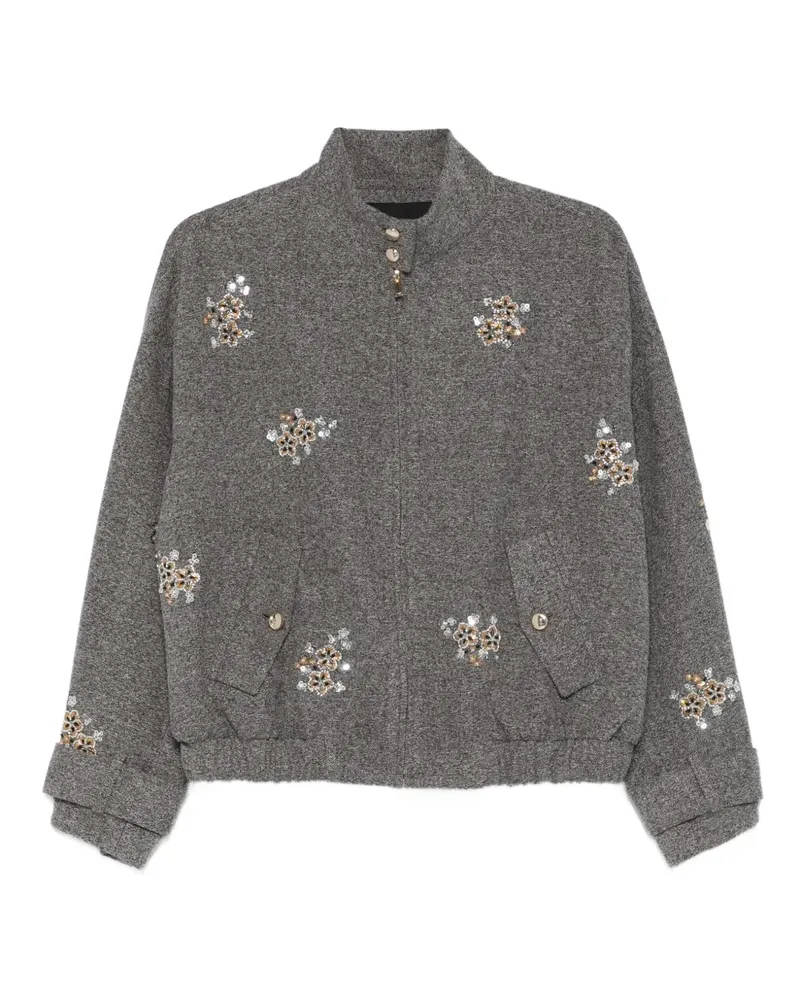 Maje Bomberjacke mit Pailletten - Grau Grau