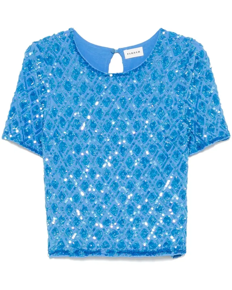 P.A.R.O.S.H. P.A.R.O H. T-Shirt mit Pailletten - Blau Blau