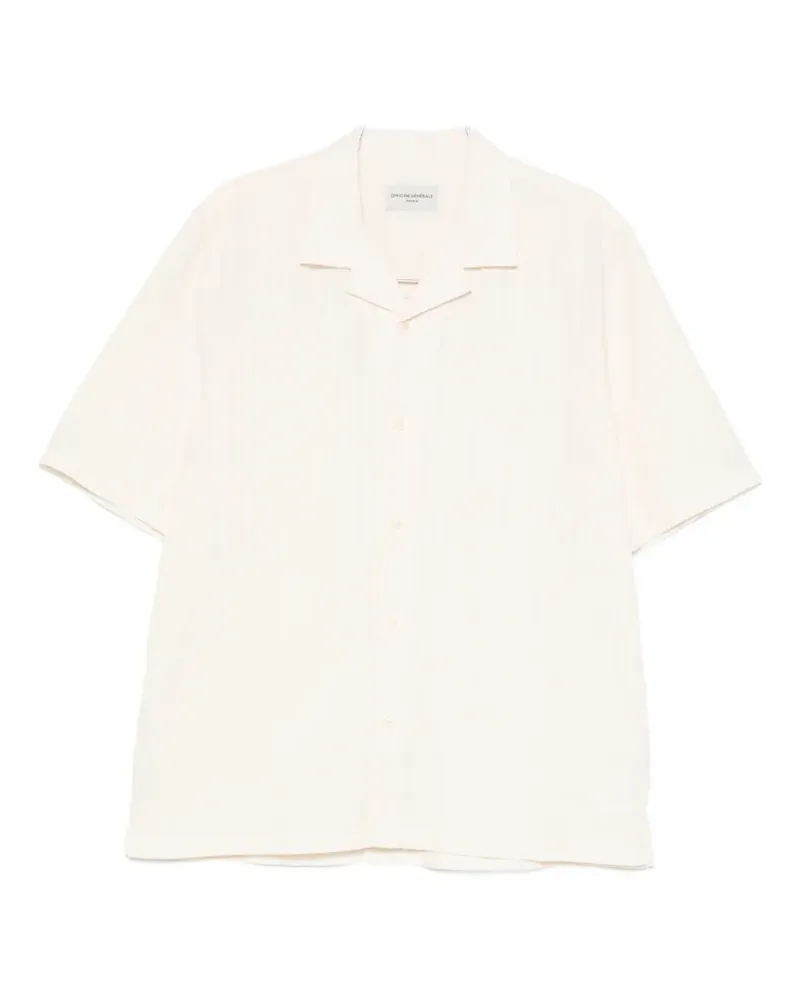 Officine Generale seersucker short-sleeve shirt - Nude Nude
