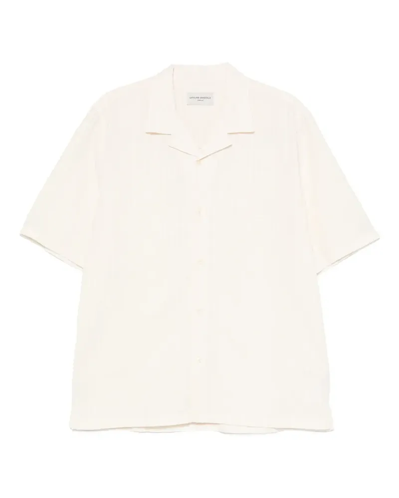 Officine Generale seersucker short-sleeve shirt - Nude Nude