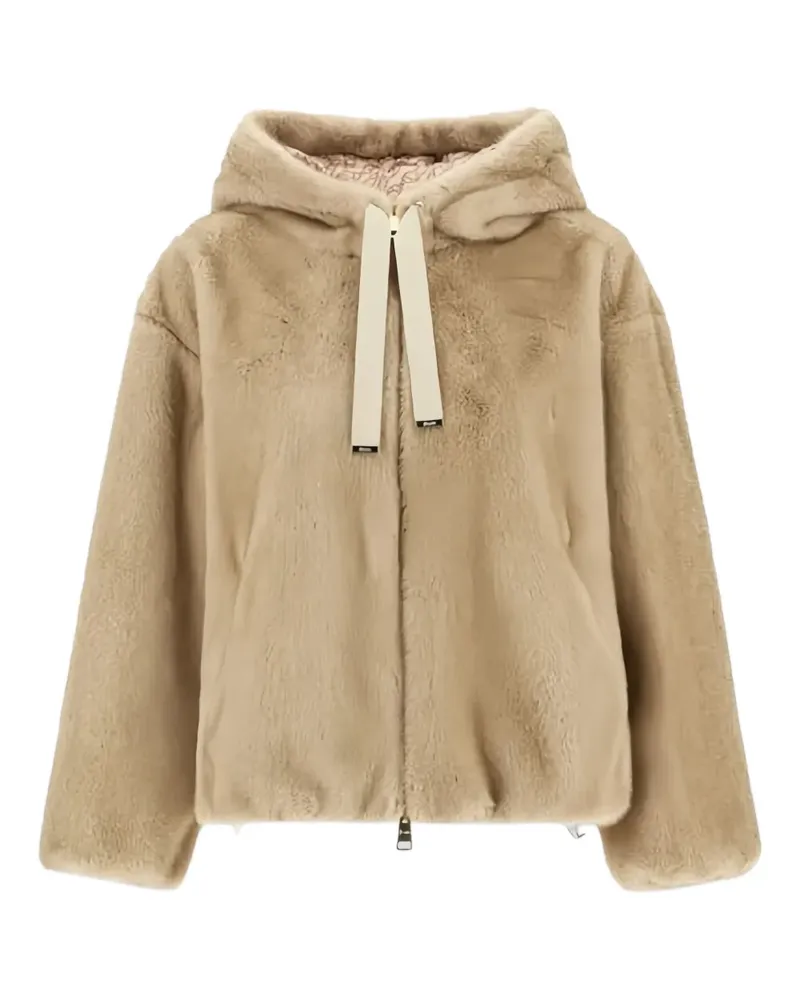 Herno faux-fur hooded jacket - Nude Nude