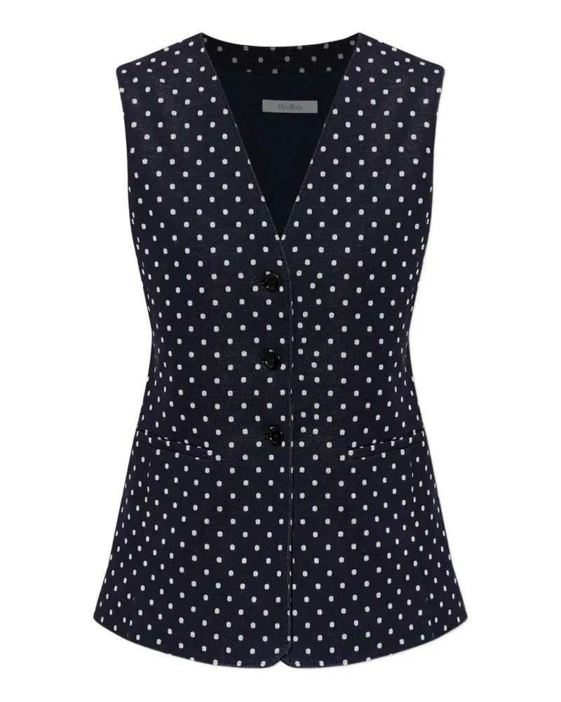 Max Mara polka-dot sleeveless jacket - Blau Blau