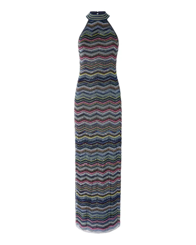 Missoni Langes Neckholder-Kleid mit Pailletten - Blau Blau