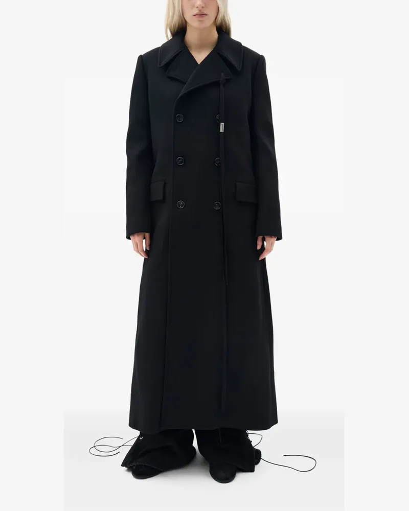 Ann Demeulemeester Melton wool coat - Schwarz Schwarz