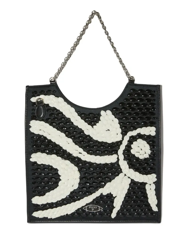 Emilio Pucci Bestickter Tote Bag - Schwarz Schwarz