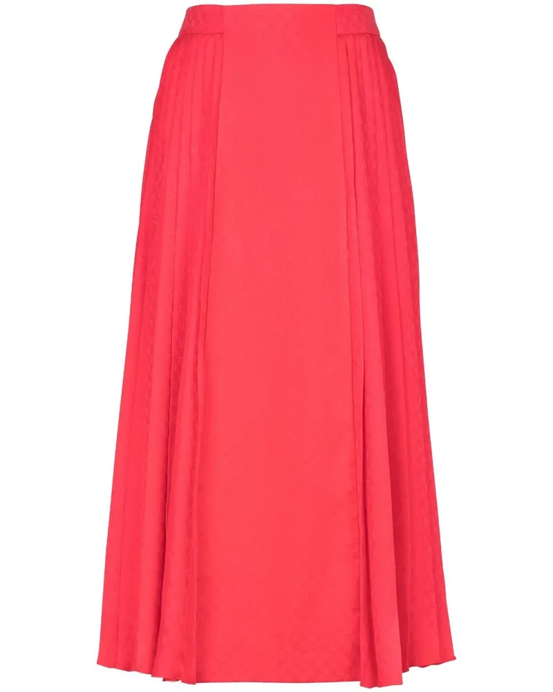 Balmain Monogram Midirock mit Falten - Rosa Rosa