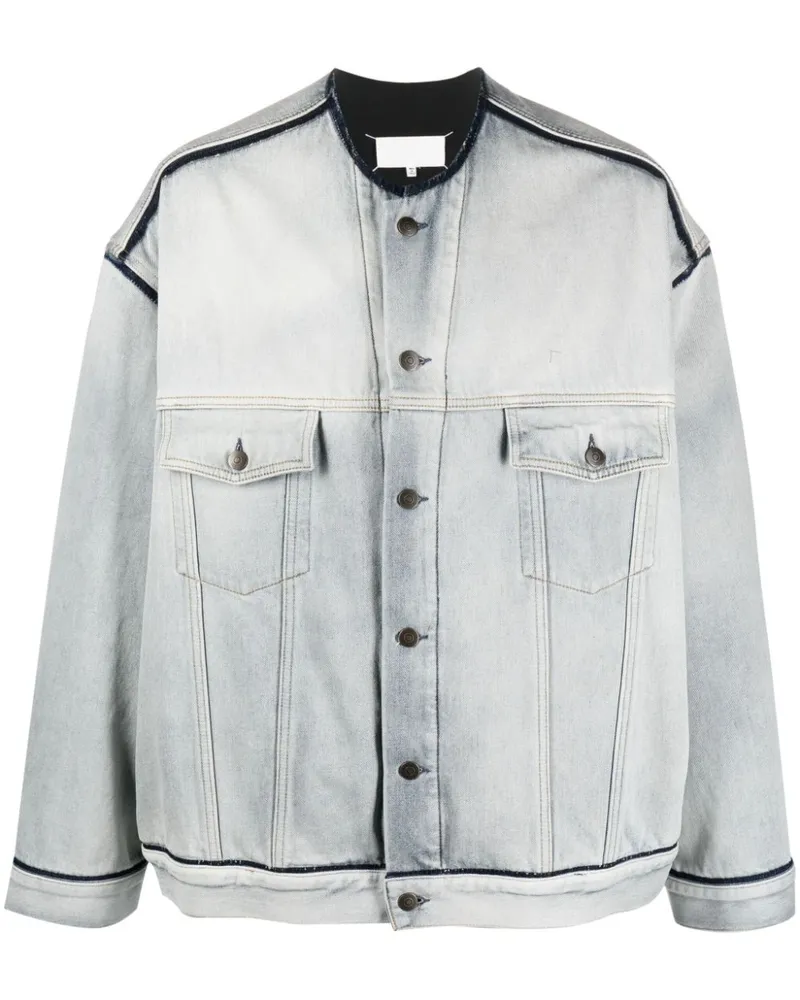 Maison Margiela Ausgefranste Jeansjacke mit Ziernaht - Blau Blau