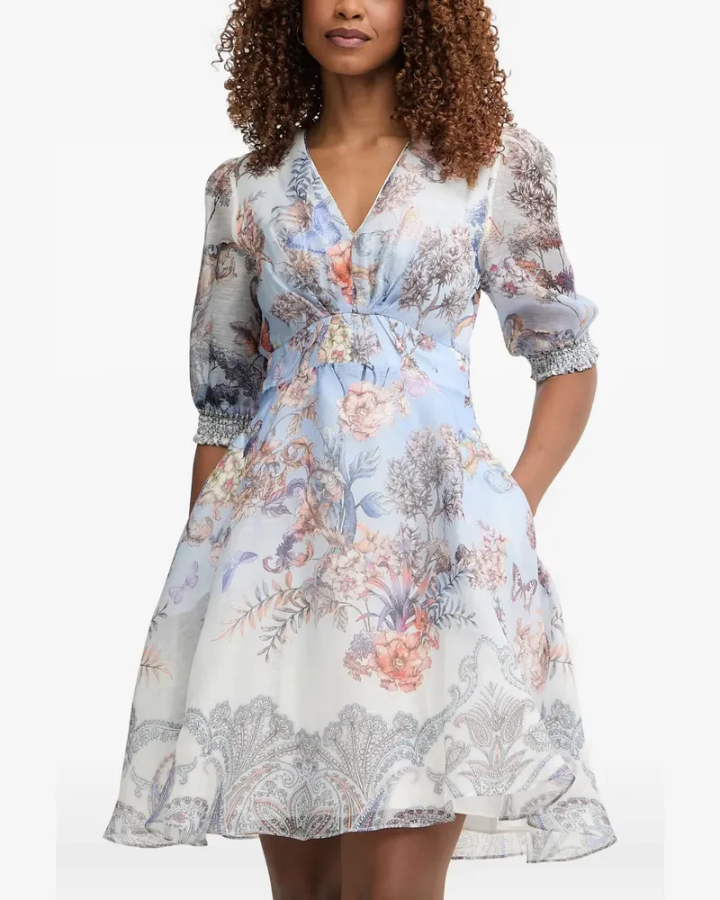 Hale Bob Kaeli Minikleid mit Paisley-Borte - Blau Blau