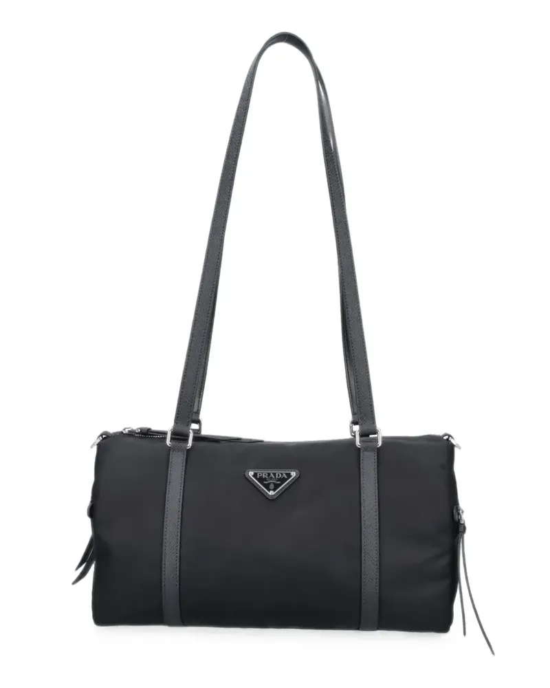 Prada Schultertasche aus Stroh - Schwarz Schwarz