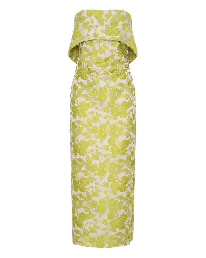 Anna Quan Schulterfreies Abendkleid mit Blumen-Print - Grün Grün