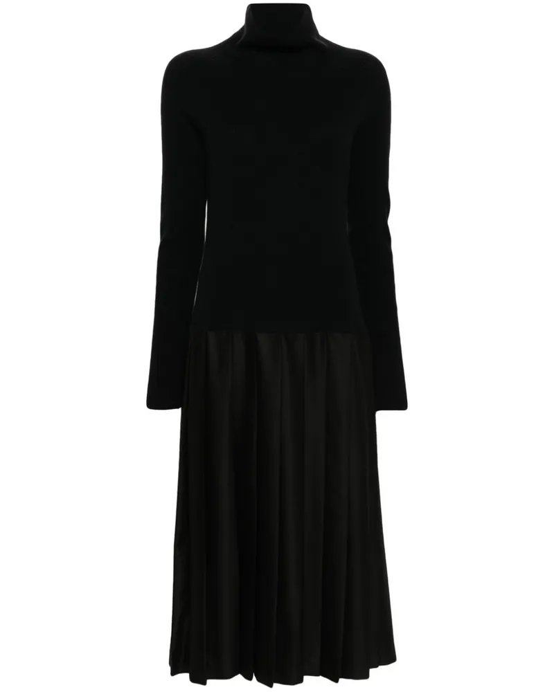 Fabiana Filippi Maxikleid mit Falten - Schwarz Schwarz