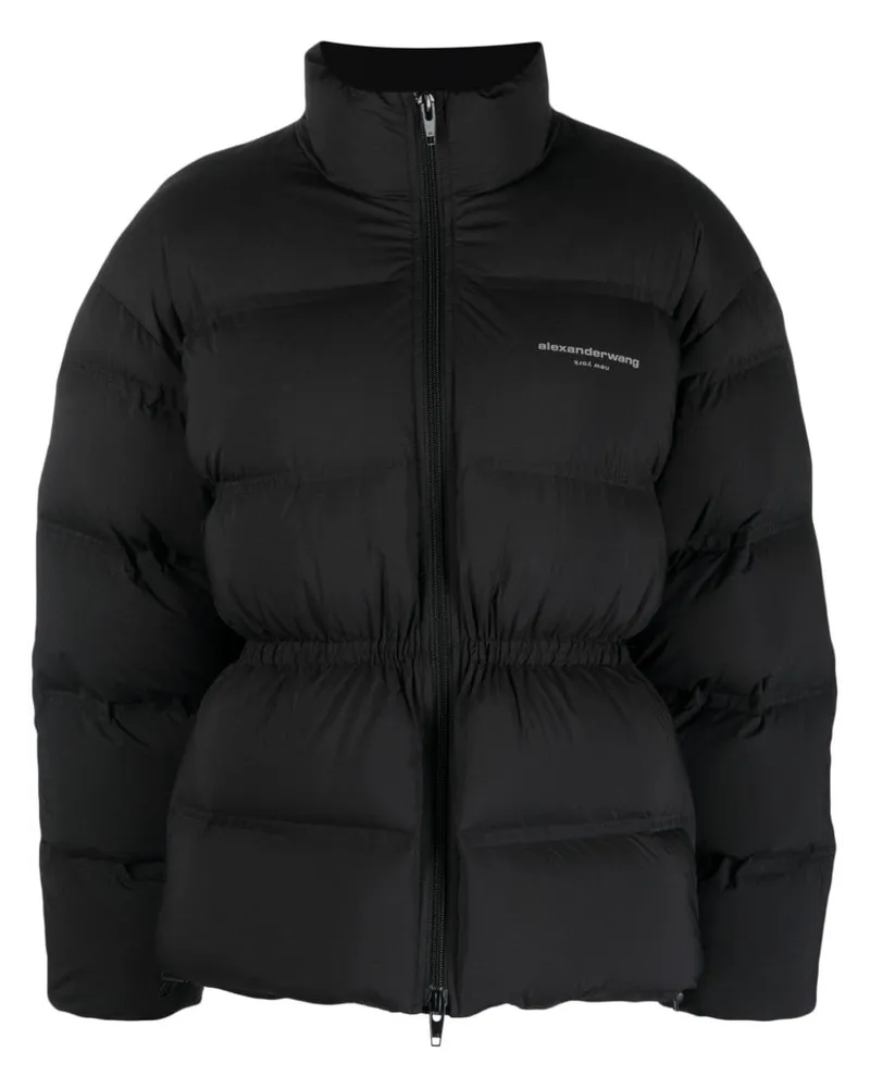 Alexander Wang Gefütterte Jacke mit Logo-Patch - Schwarz Schwarz