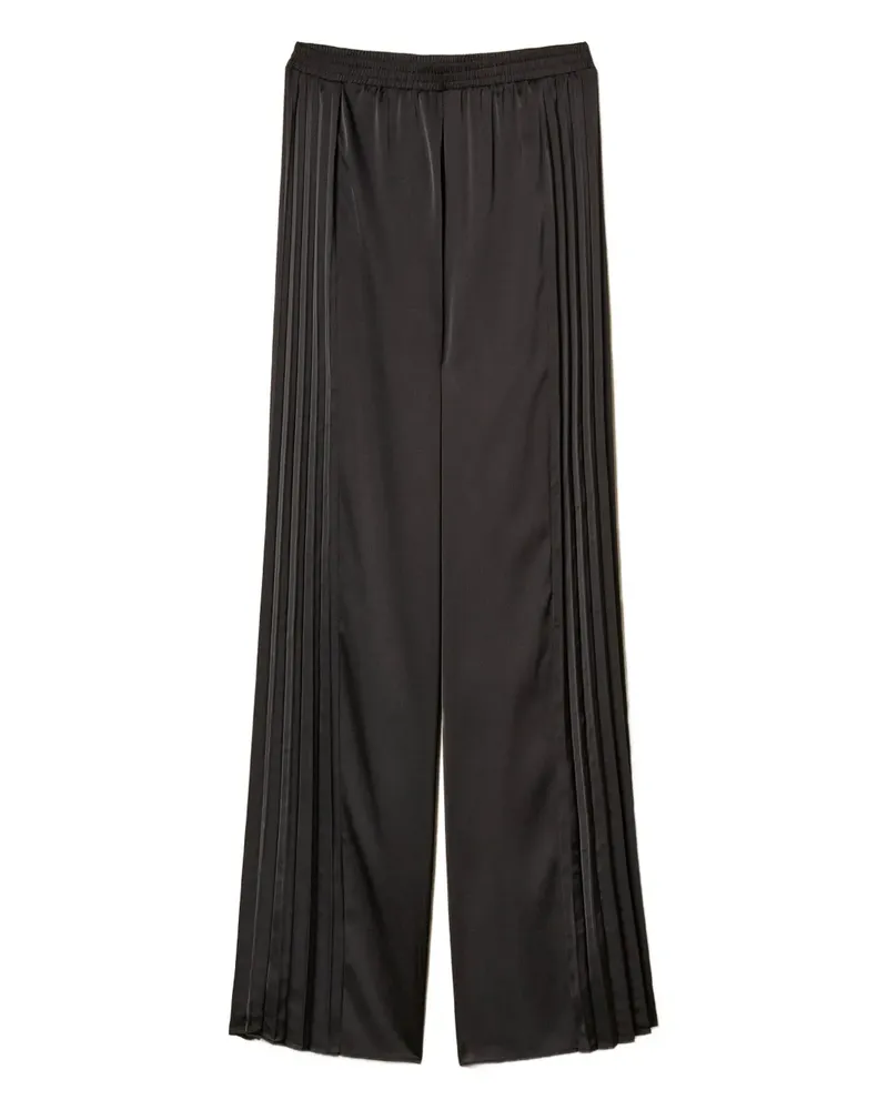 Twin-Set Plisseehose mit weitem Bein - Schwarz Schwarz