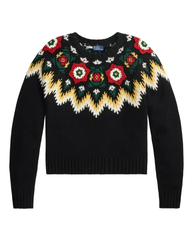 Ralph Lauren Pullover mit Blumenpasse - Schwarz Schwarz