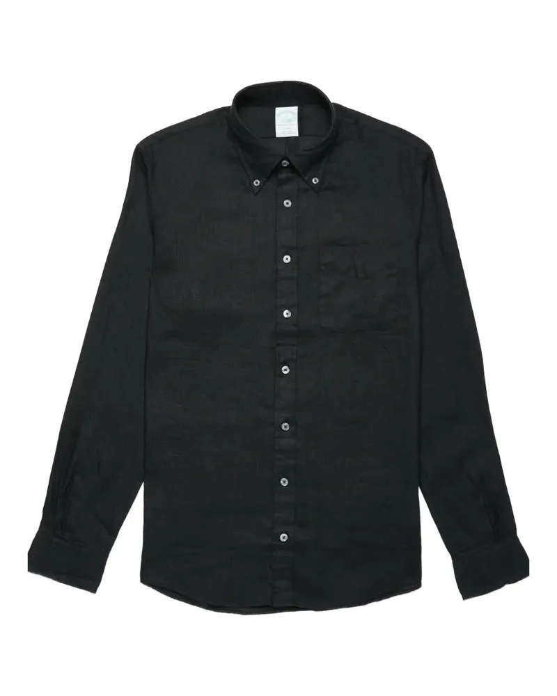 Brooks Brothers Schmales Hemd mit Knopfverschluss - Schwarz Schwarz