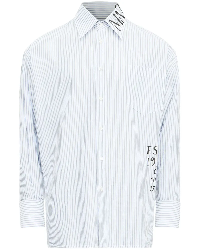 Maison Margiela Hemd mit Logo-Print - Weiß Weiß