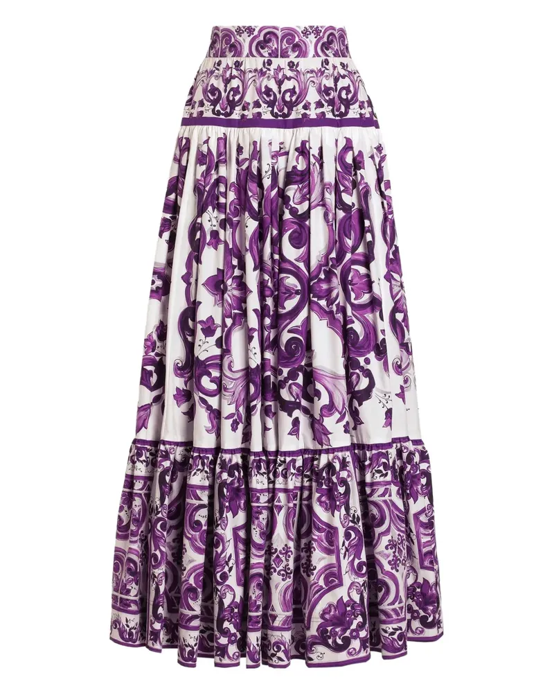Dolce & Gabbana Maxirock mit Majolica-Print - Violett Violett
