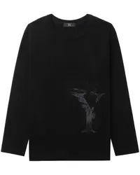 Yohji Yamamoto T-Shirt mit Logo-Print Schwarz