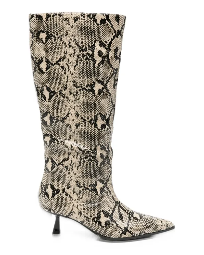 Gioseppo snake-effect knee-high boots - Nude Nude