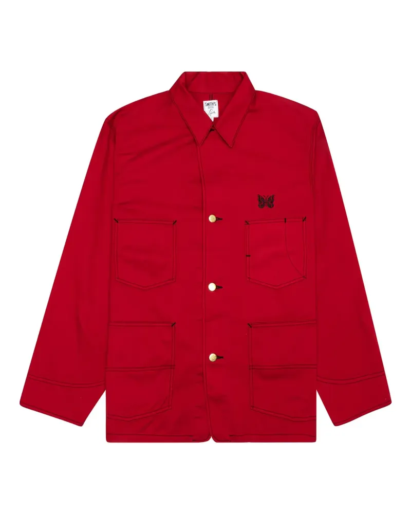 NEEDLES x Smith Hemdjacke mit Schmetterlingsstickerei - Rot Rot
