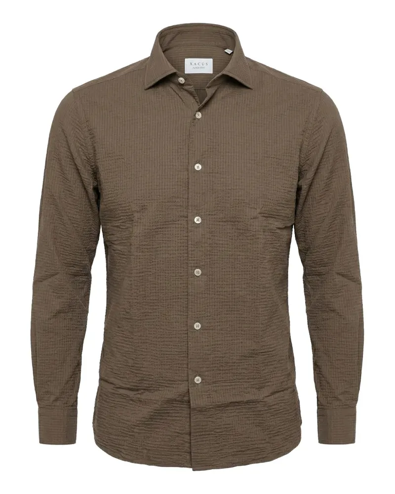 XACUS long-sleeve seersucker shirt - Braun Braun