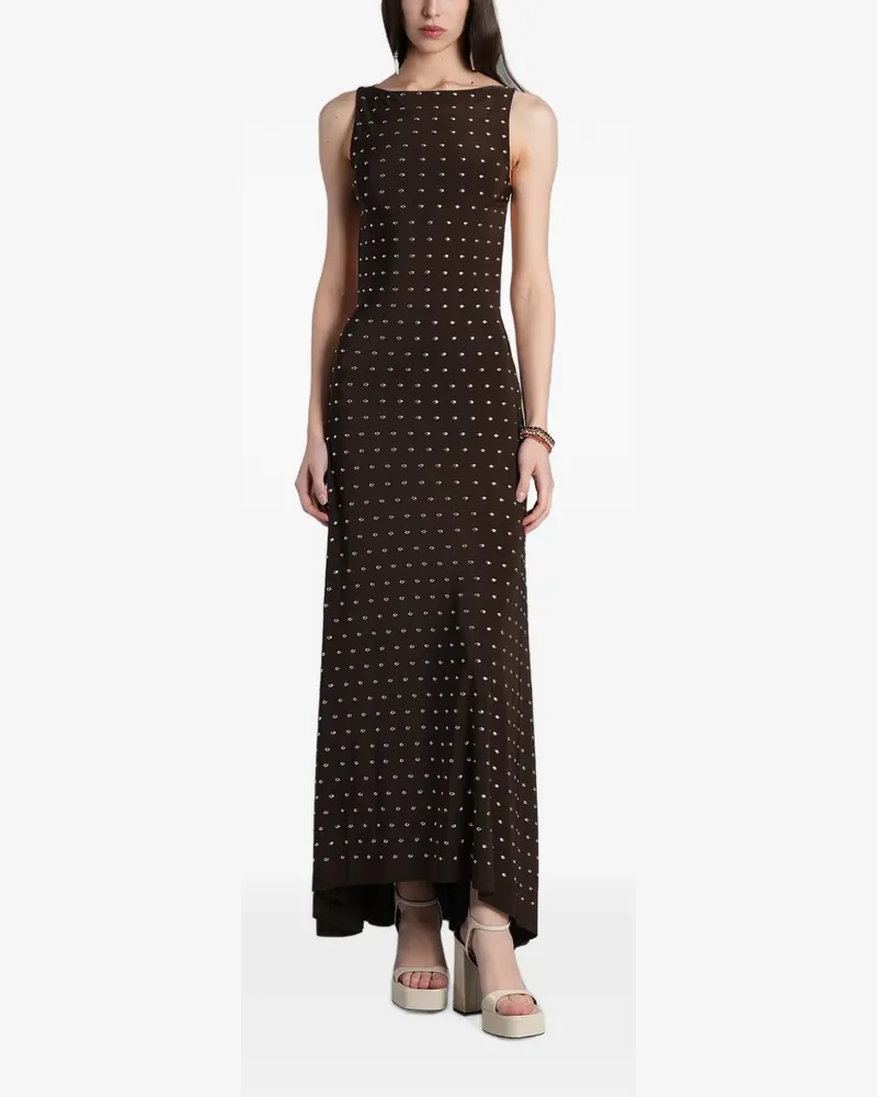 SIEDRES stud-embellished open-back dress - Braun Braun
