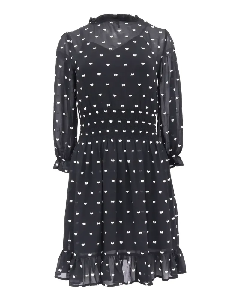 Maje Rythonoeud Minikleid mit Schleifen-Print - Schwarz Schwarz