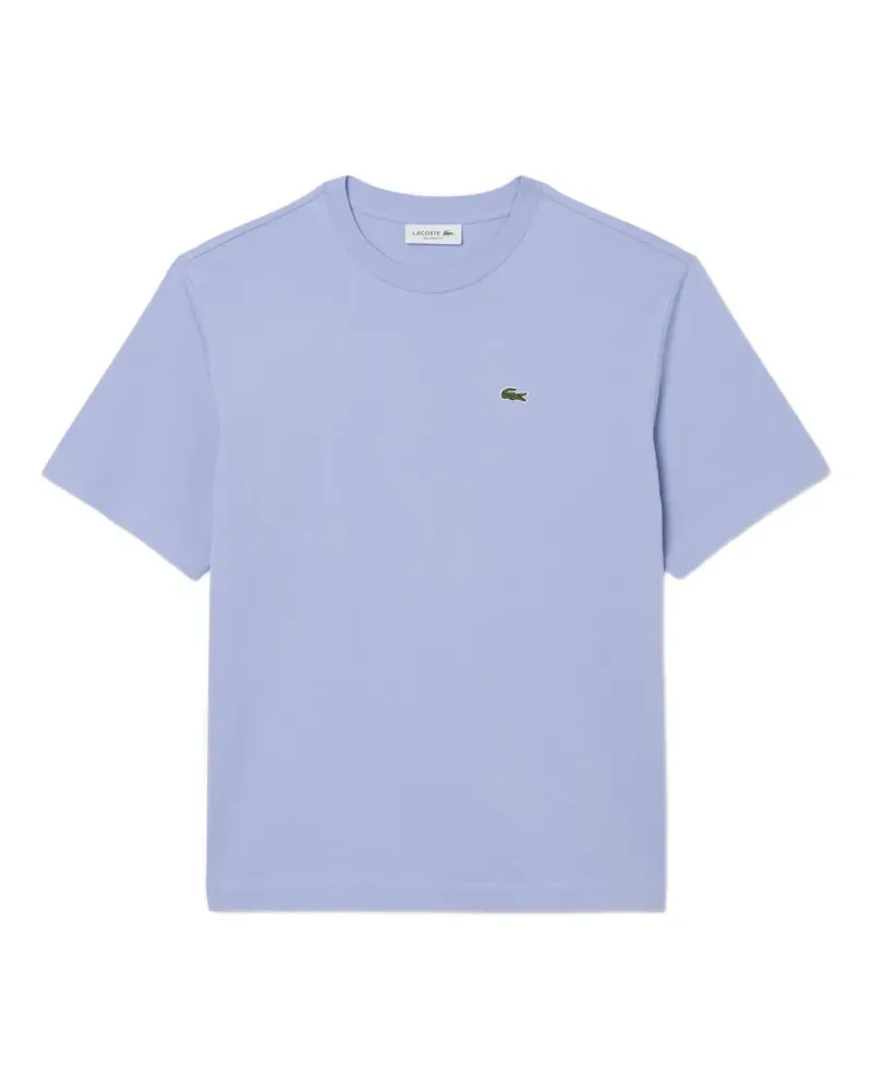 Lacoste T-Shirt mit aufgesticktem Krokodil - Blau Blau