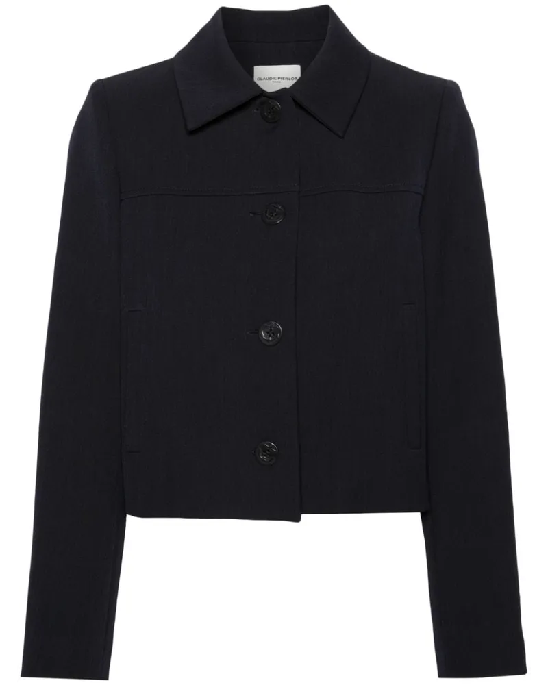 Claudie Pierlot Cropped-Jacke mit Kragen Blau