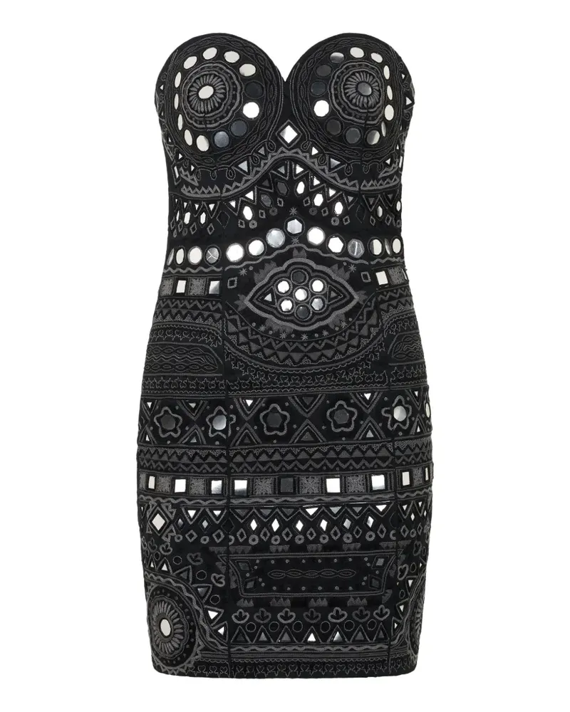 Moschino sweetheart-neck mini dress - Schwarz Schwarz