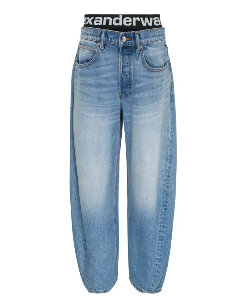 Alexander Wang logo-waistband jeans - Blau Blau