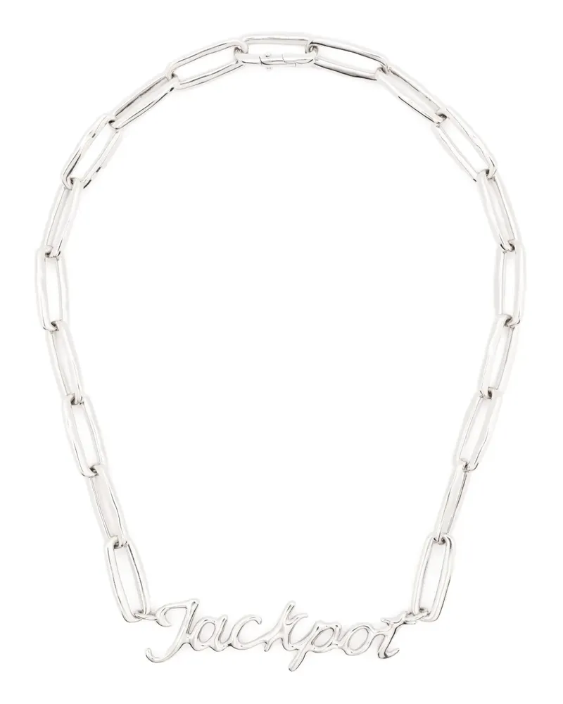 Jil Sander Halskette mit Jackpot-Schild - Silber Silber