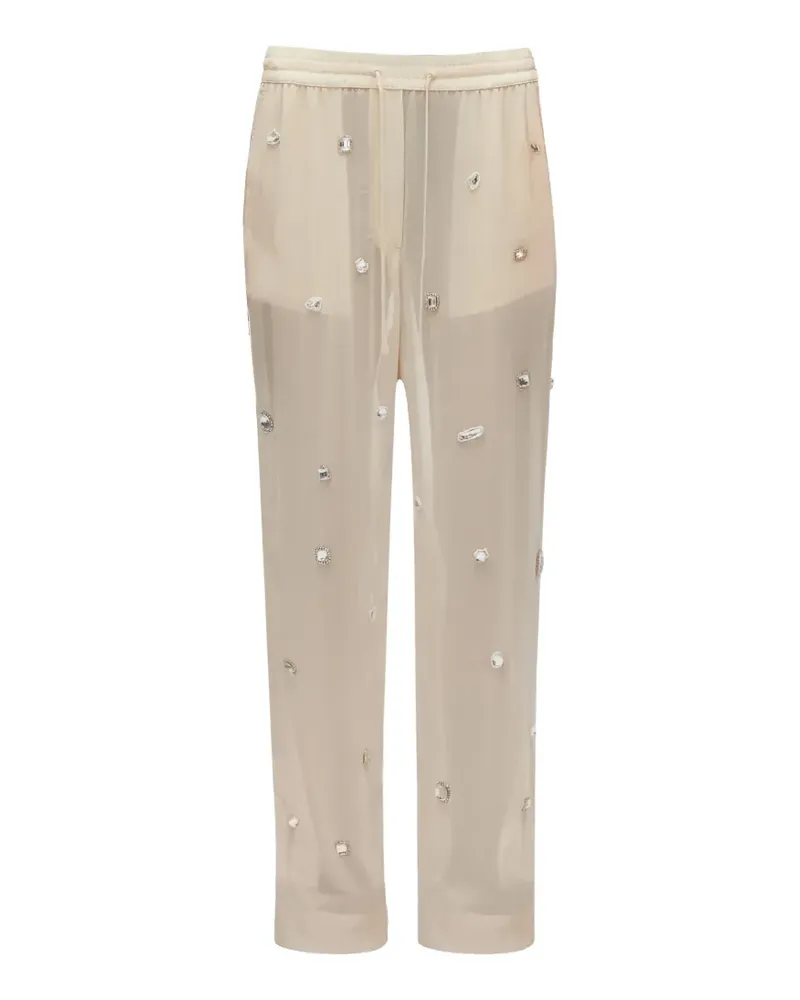 3.1 phillip lim gem-embellished chiffon trousers - Nude Nude