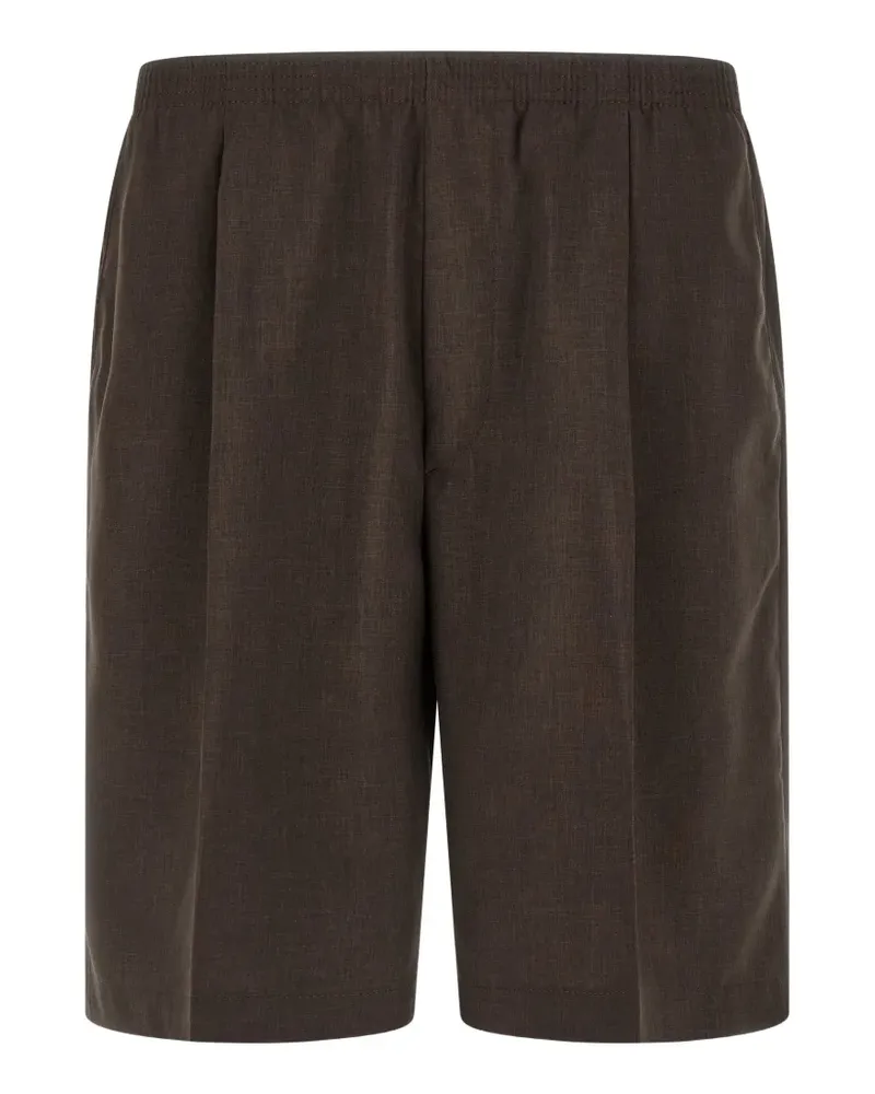 Cellar Door Arno elasticated pleat bermuda shorts - Braun Braun