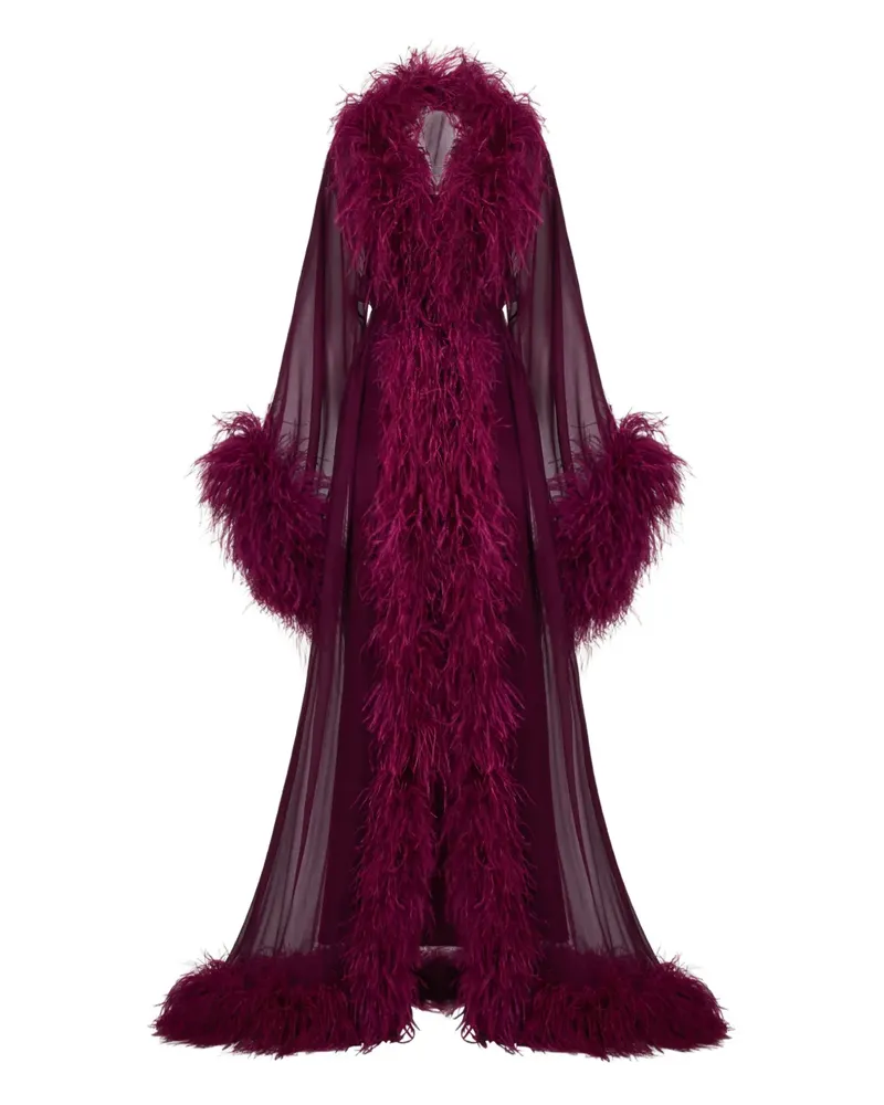 Taller Marmo Vedette feather maxi dress - Violett Violett