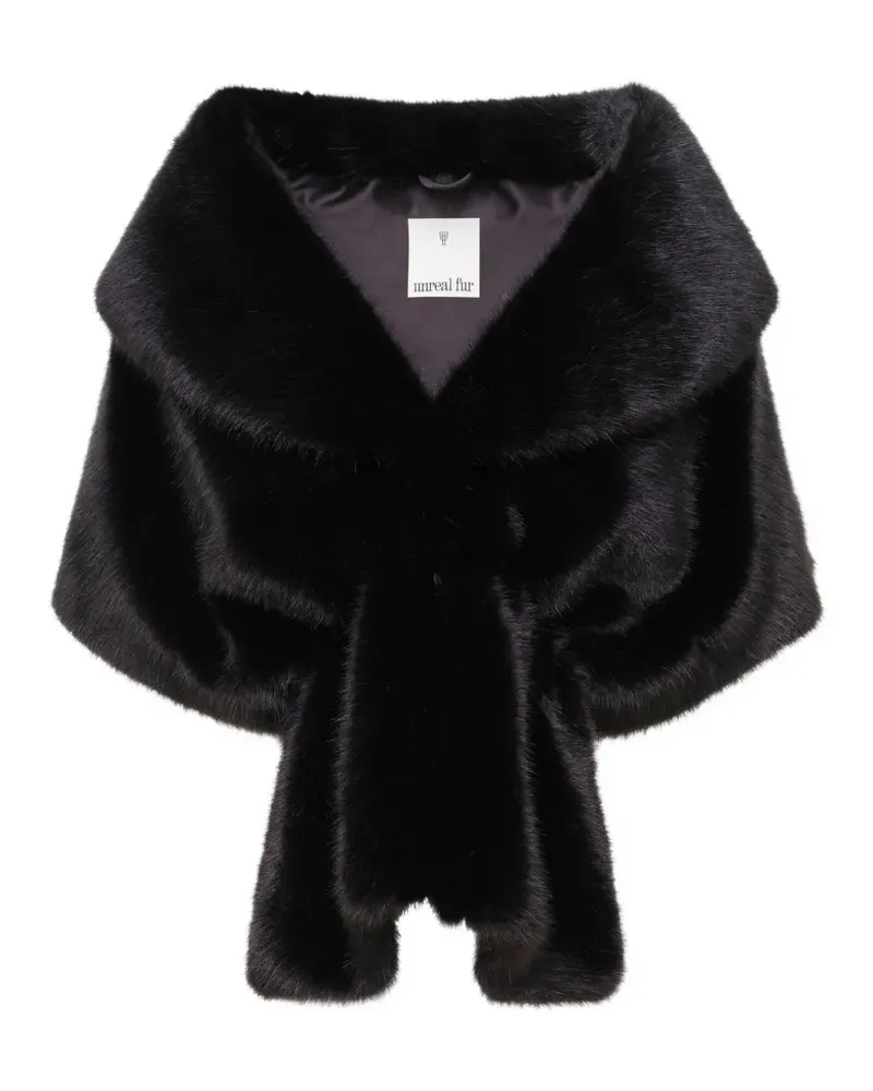 UNREAL FUR Gewickeltes Champagne Cape - Schwarz Schwarz