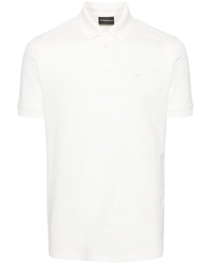 Emporio Armani Pikee-Poloshirt mit Logo-Stickerei - Weiß Weiß